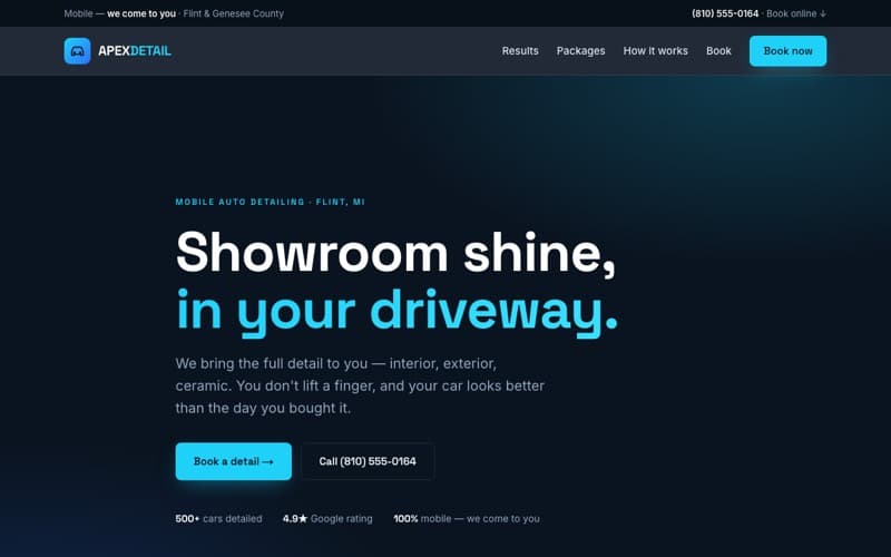 Apex Detail Co. sample site